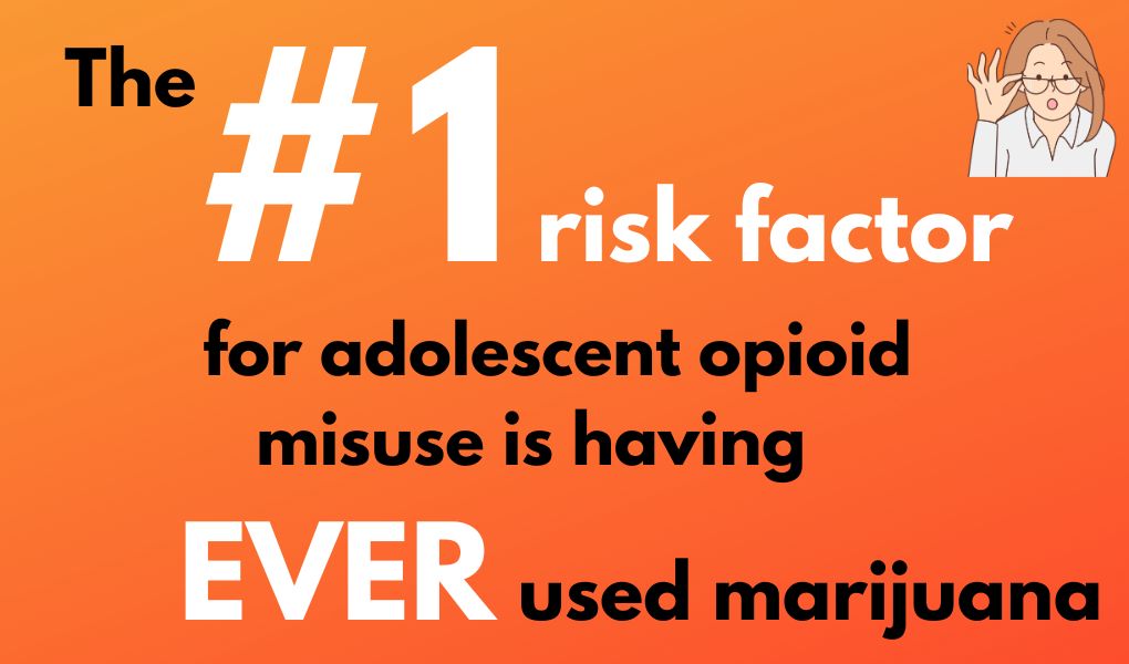 The #1 risk factor for adolescent opioid misuse is having ever used cannabis
